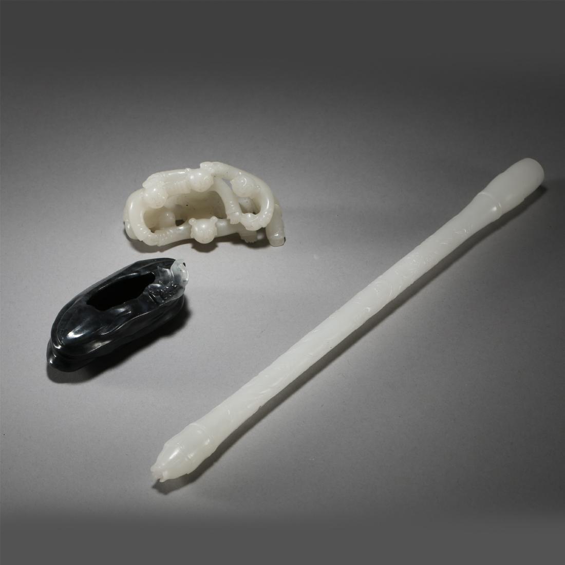 THREE CHINESE JADE SCHOLAR'S OBJECT (1 of 10)