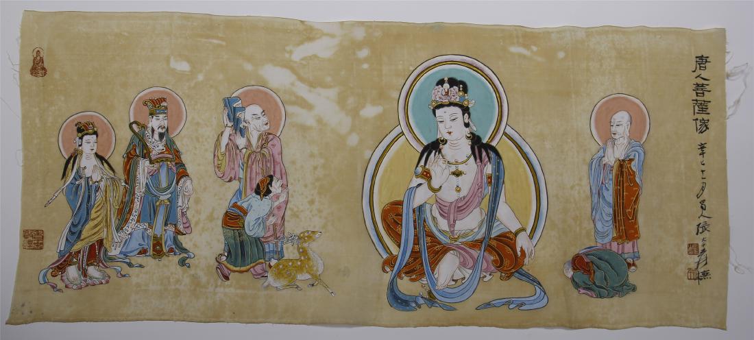 CHINESE SCROLL PAINTING OF SEATED GUANYIN (1 of 13)