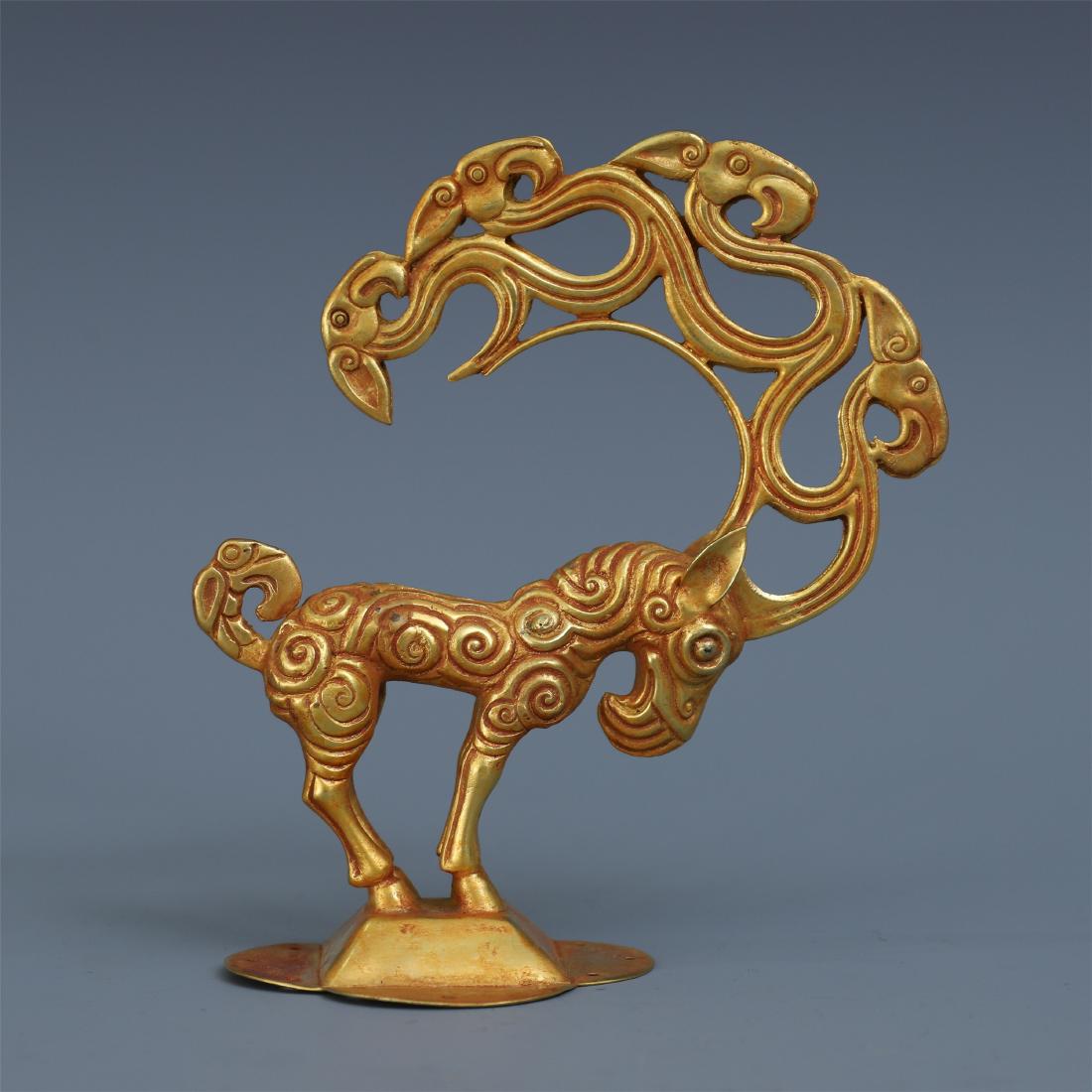 CHINESE GILT BRONZE RAM TABLE ITEM (1 of 4)