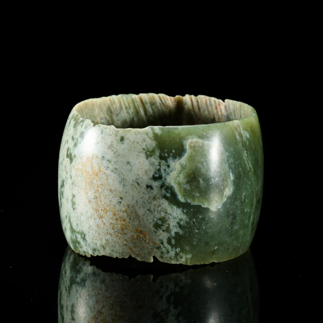 CHINESE SPINACH JADE BANGLE HONGSHAN PERIOD (1 of 6)