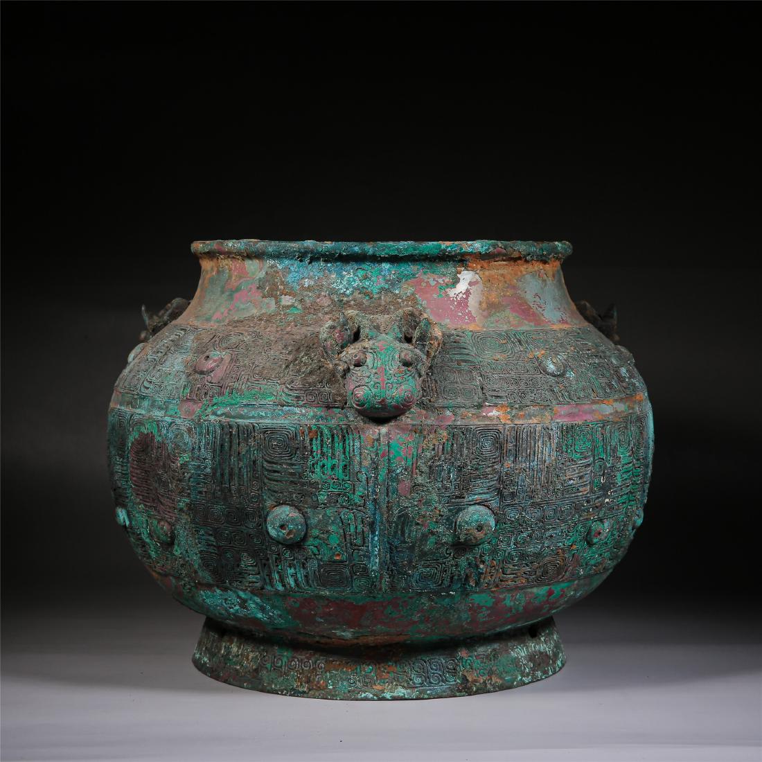 CHINESE ANCIENT BRONZE VASE SHANG DYNASTY (1 of 7)
