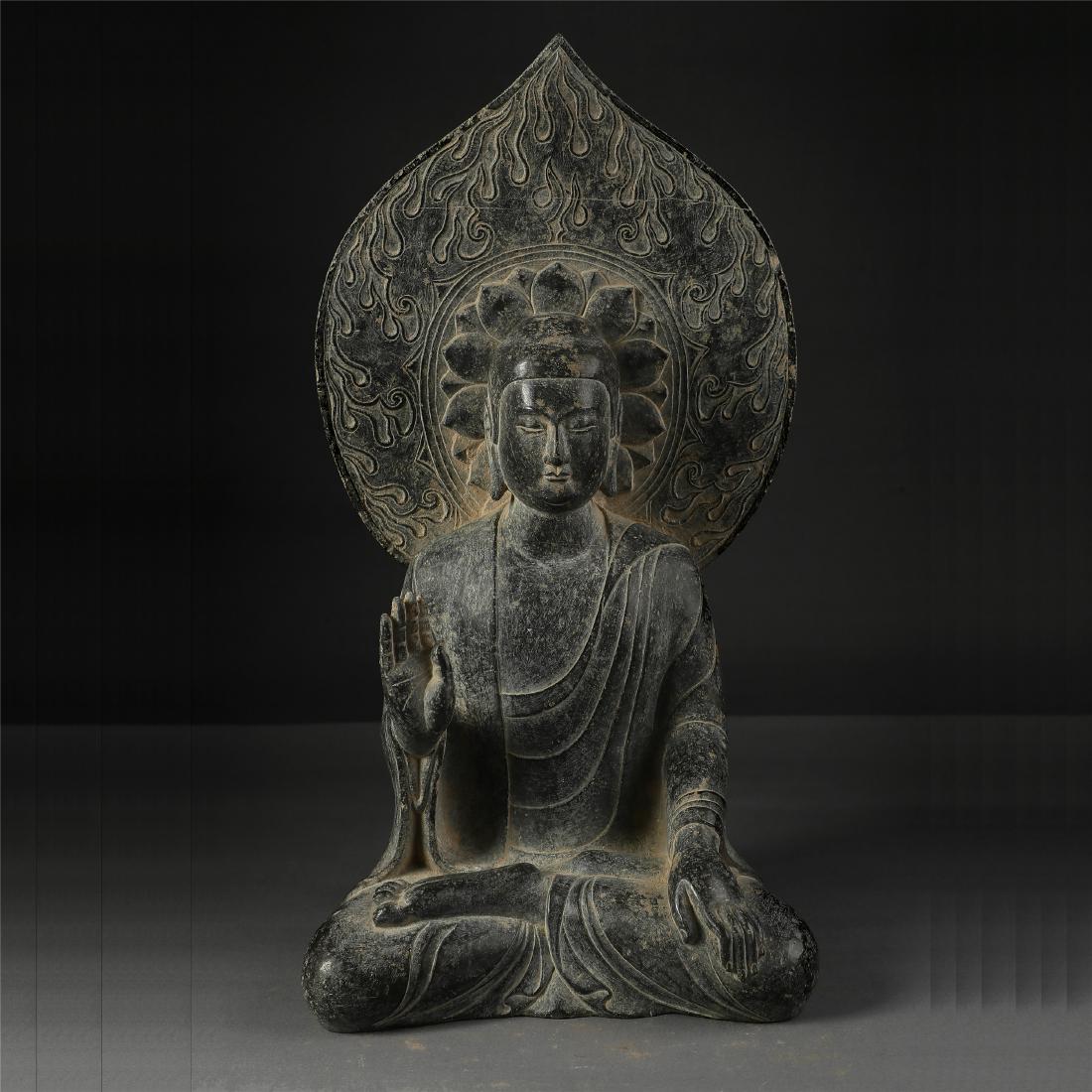 CHINESE STONE SEATED BUDDHA HAN DYNASTY (1 of 13)