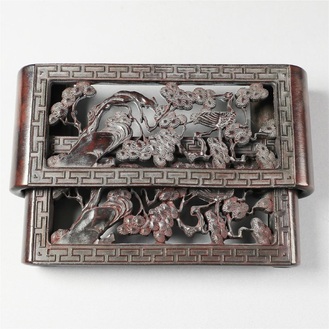 CHINESE HONGMU CARVED SCHOLAR'S BENCH: CHINESE HONGMU CARVED SCHOLAR'S BENCH. L. 22cm H. 4.5cm W. 10cm Weight 48gÂ . Domestic shipping $30 and oversea $100. Combined shipping available. Pick-up available in our NJ warehouse. We accept pr