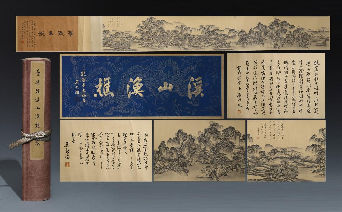 CHINESE HAND SCROLL PAINTING OF MOUNTAIN VIEWS WITH (1 of 10)