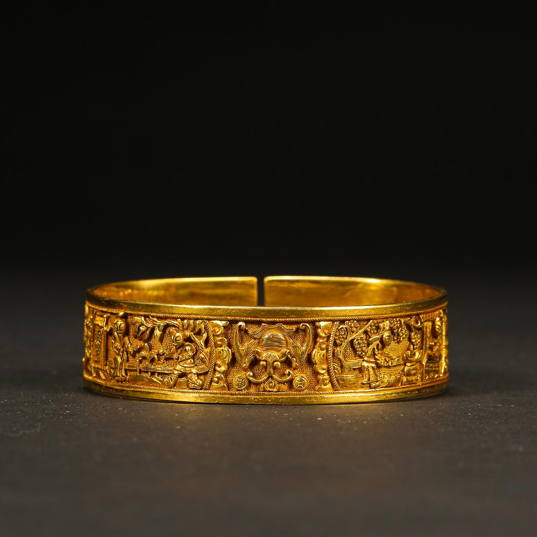 CHINESE PURE GOLD BANGLE MING DYNASTY (1 of 9)