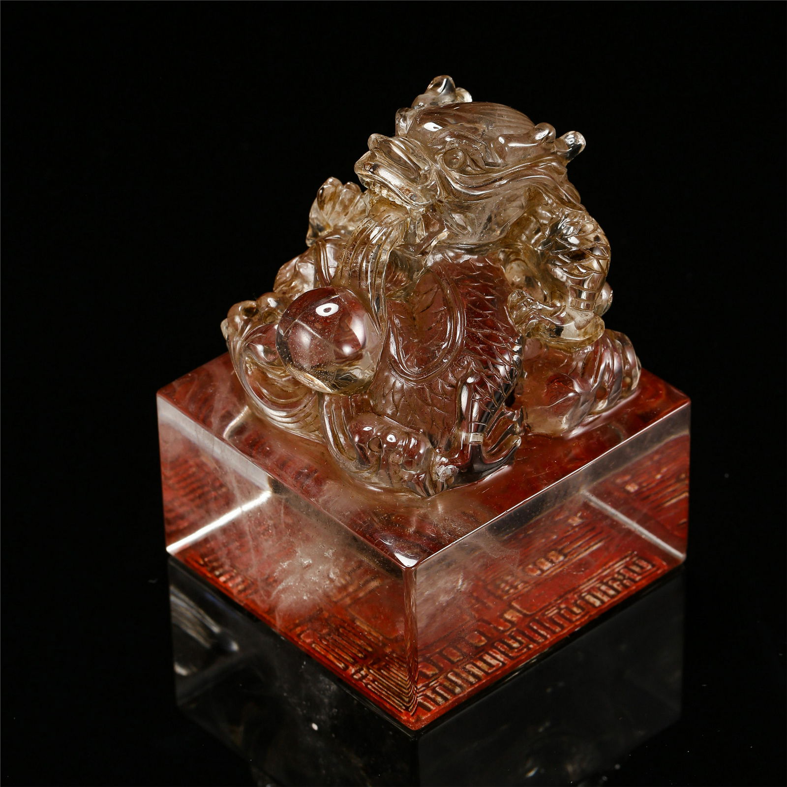 CHINESE ROCK CRYSTAL BEAST SEAL (1 of 8)