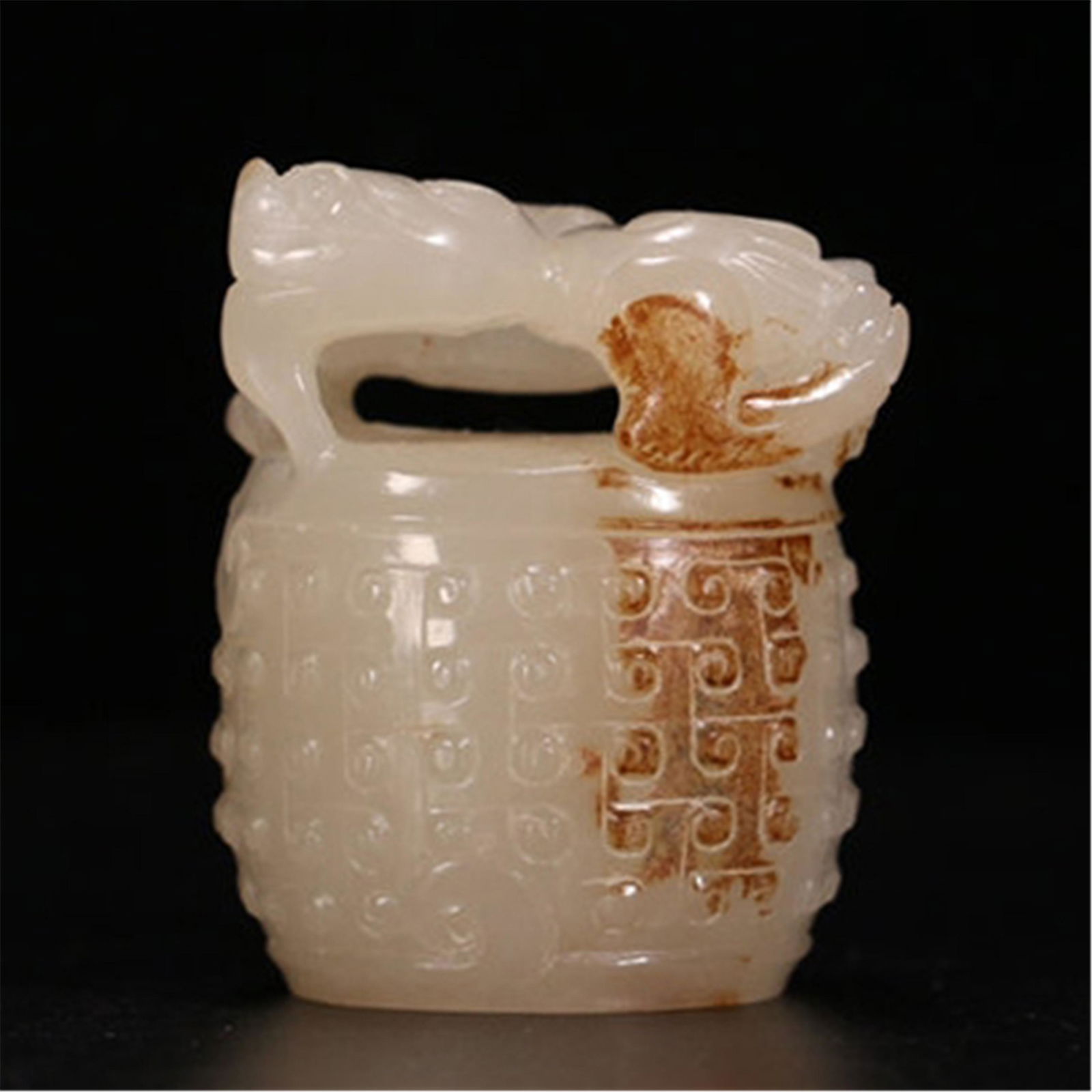 CHINESE WHITE JADE DRAGON BELL (1 of 9)