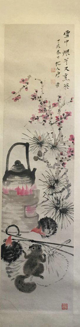 CHINESE SCROLL PAINTING OF FLOWER (1 of 5)