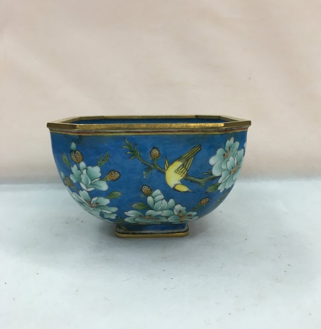 CHINESE ENAMEL SQUARE CUP (1 of 5)