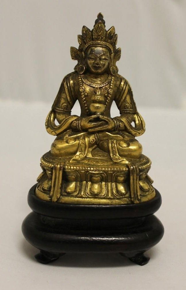 CHINESE GILDED BRONZE SEATED BUDDHA (1 of 2)