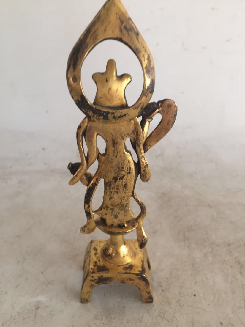 CHINESE GILT BRONZE STANDING BUDDHA (1 of 7)