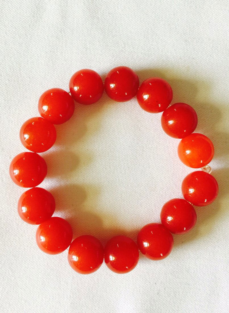 RED AGATE BEAD BRACELET (1 of 1)
