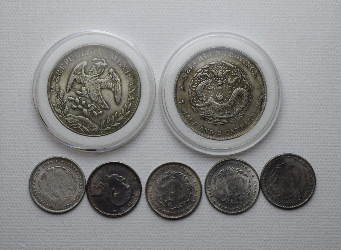 SEVEN CHINESE SILVER COINS (1 of 2)