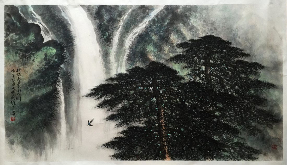 CHINESE SCROLL PAINTING OF MOUNTAIN VIEWS (1 of 4)