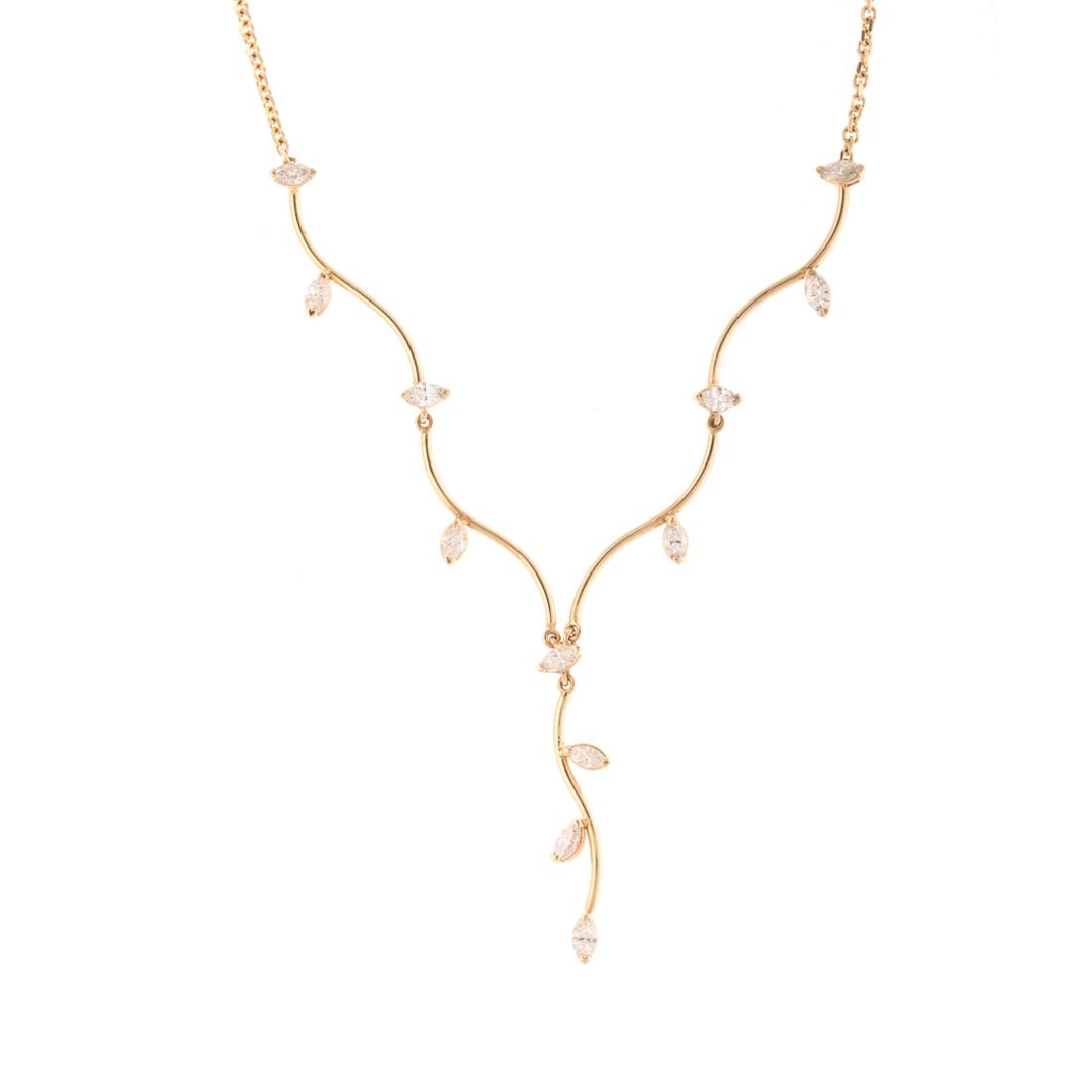 A Lady's Marquise Cut Diamond Necklace (1 of 4)