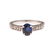 A Platinum Sapphire Engagement Ring with Band - 2