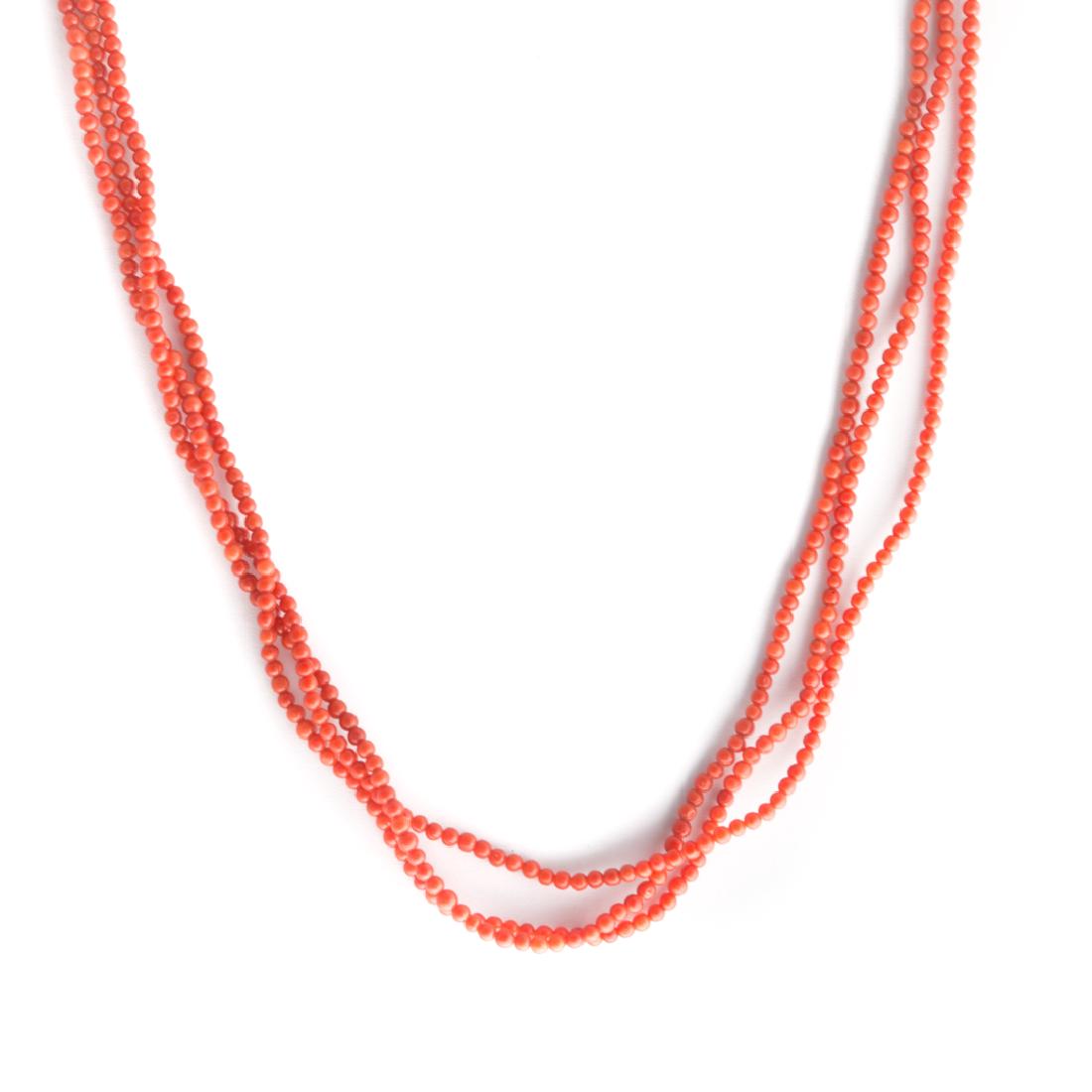 Three Strands of Very Fine Coral Beads (1 of 3)