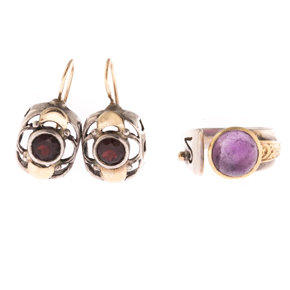 A Contemporary Amethyst Ring & Garnet Earrings (1 of 5)
