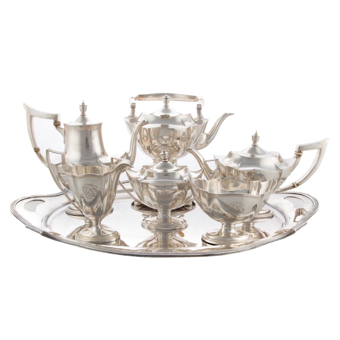 Gorham "Plymouth" sterling 6-pc coffee/tea service (1 of 7)