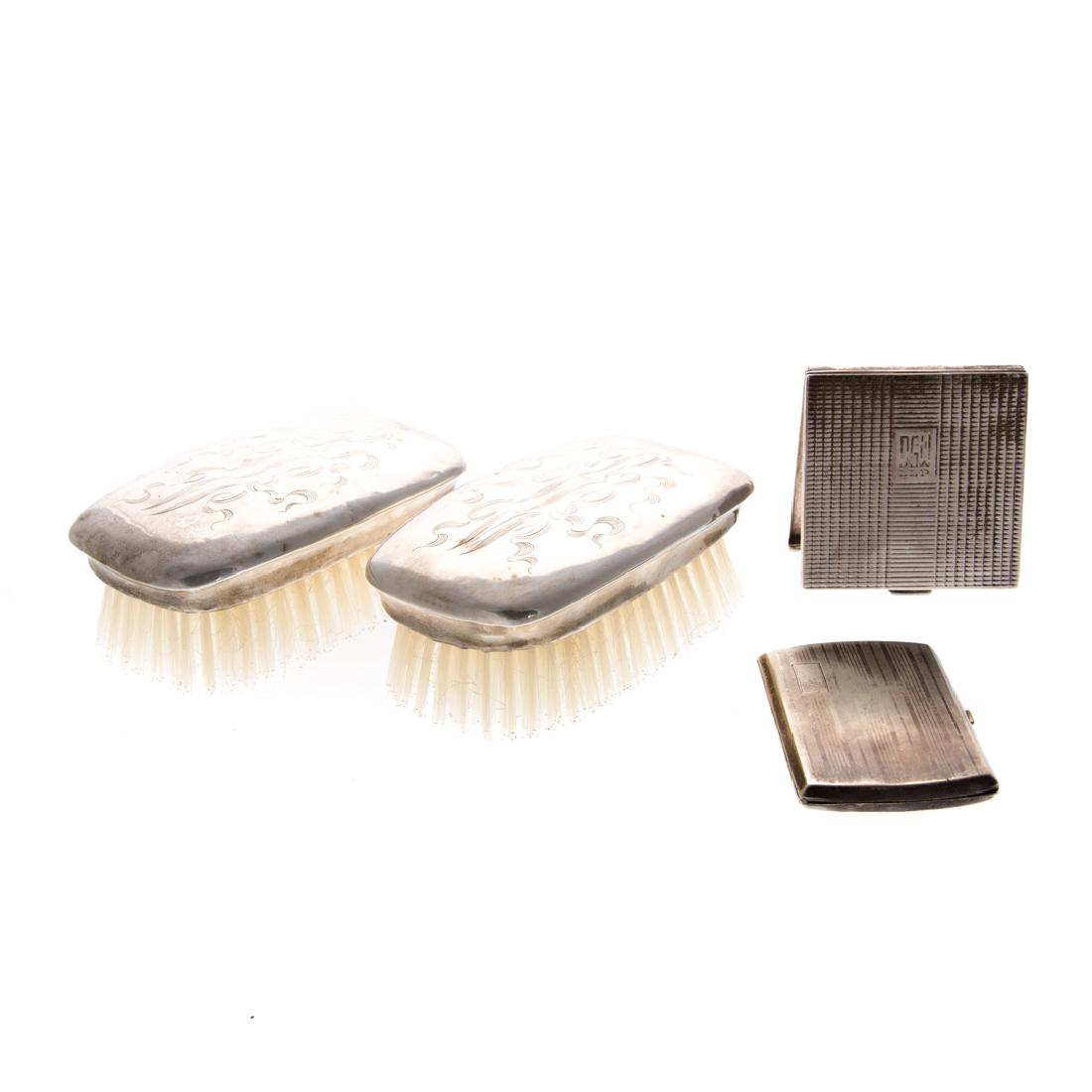 Pair of sterling silver military brushes (1 of 6)