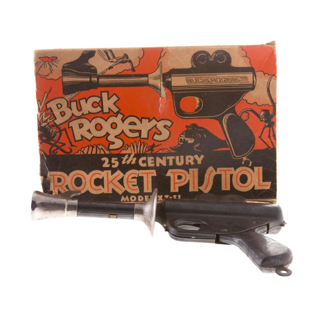 Buck Rogers 25th Century Rocket Pistol with Box: Box is incomplete. Gun is non functioning.