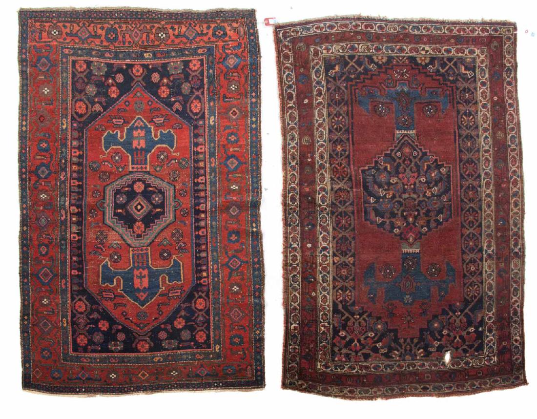 Two antique Hamadan rugs, Persia, circa 1940 (1 of 5)
