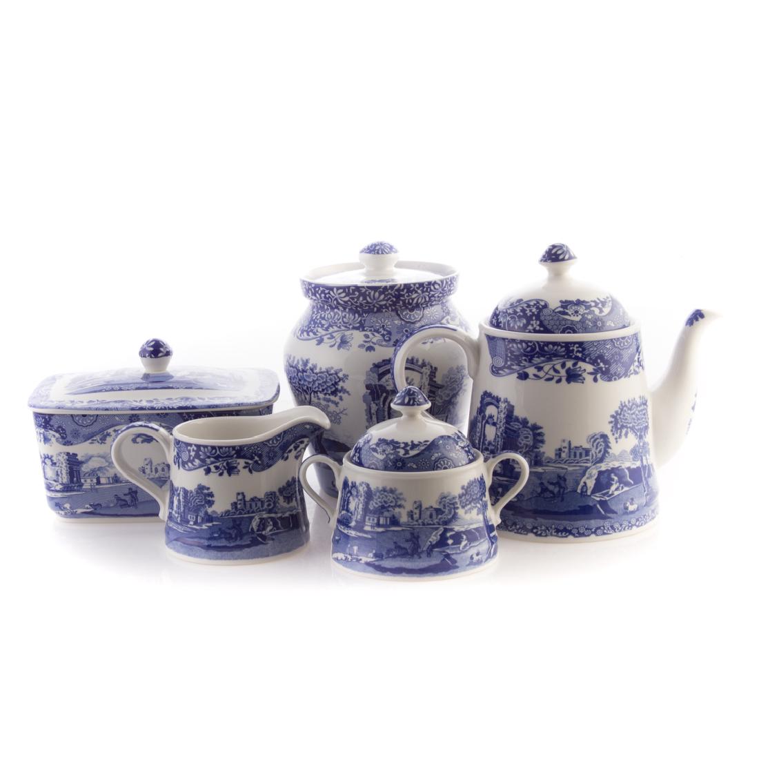 Five Spode blue transfer china tableware articles (1 of 6)