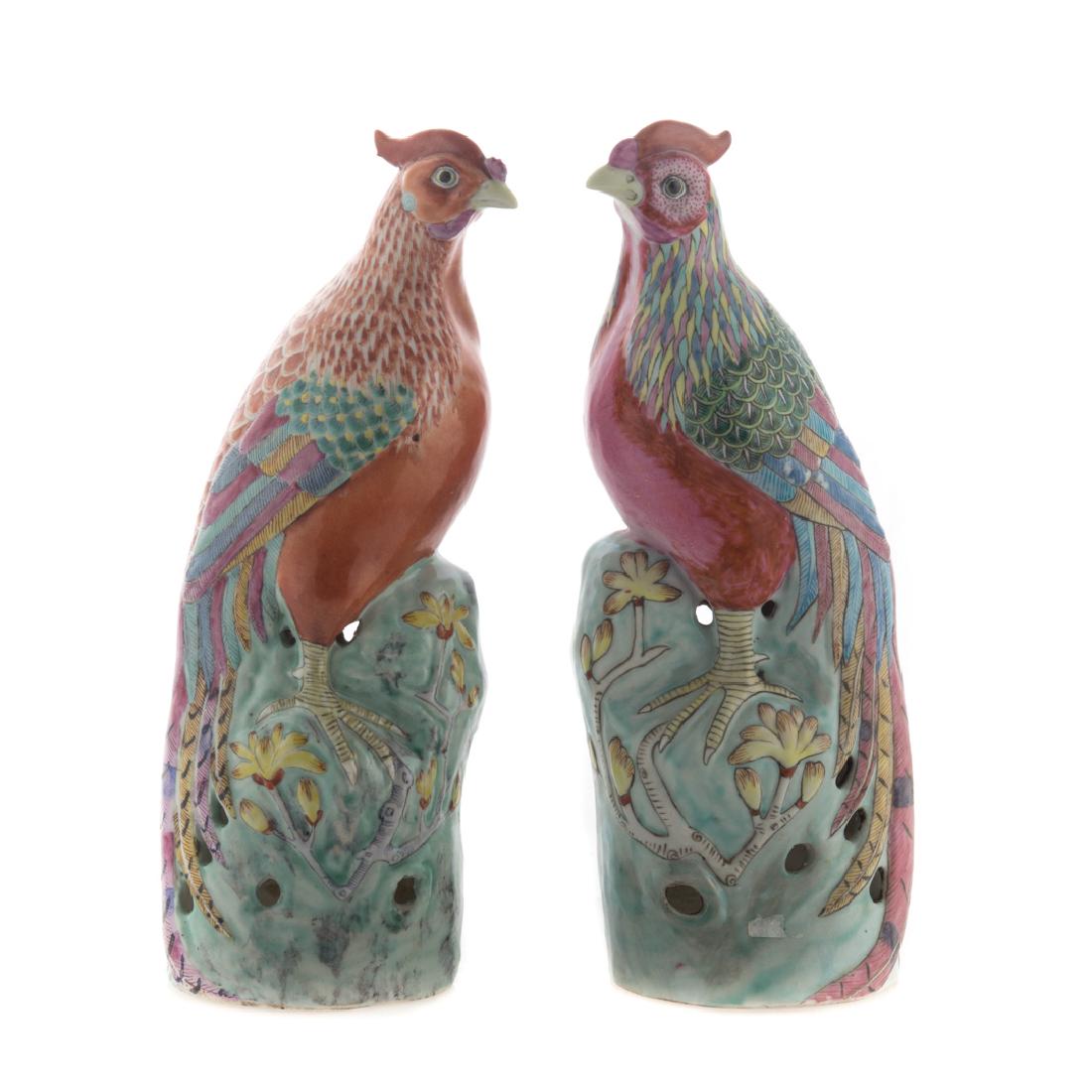 Two Chinese Export porcelain pheasants (1 of 3)