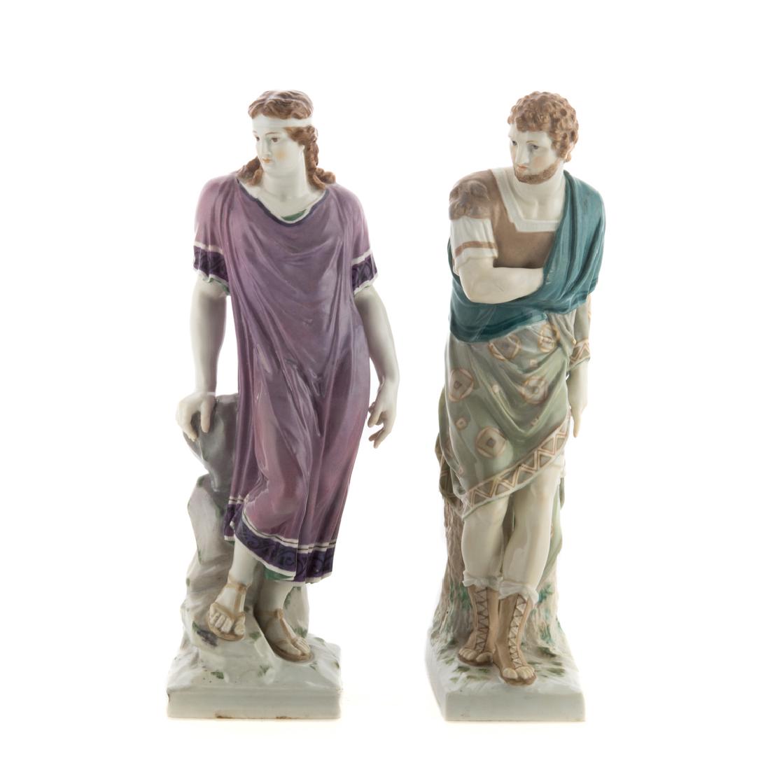 Pair KPM porcelain classical figures (1 of 4)