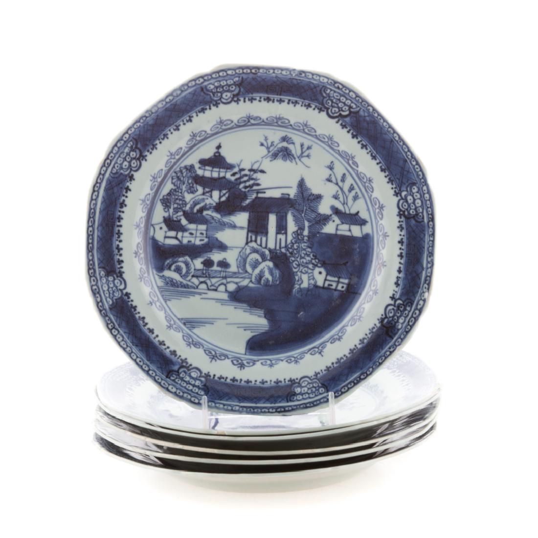 Six Chinese Export blue and white plates (1 of 4)