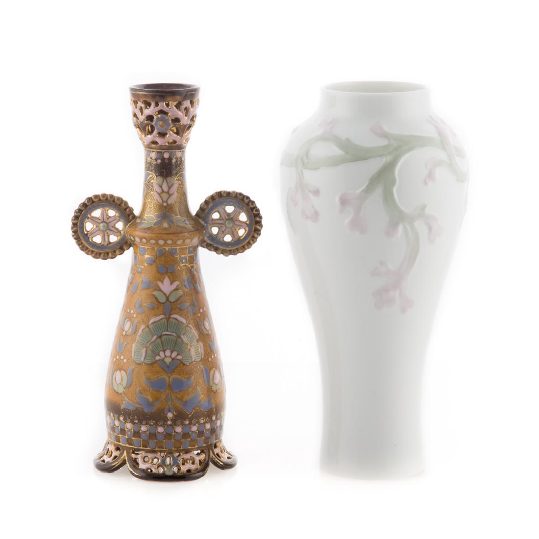 Zsolnay vase and Rorstrand porcelain vase (1 of 5)