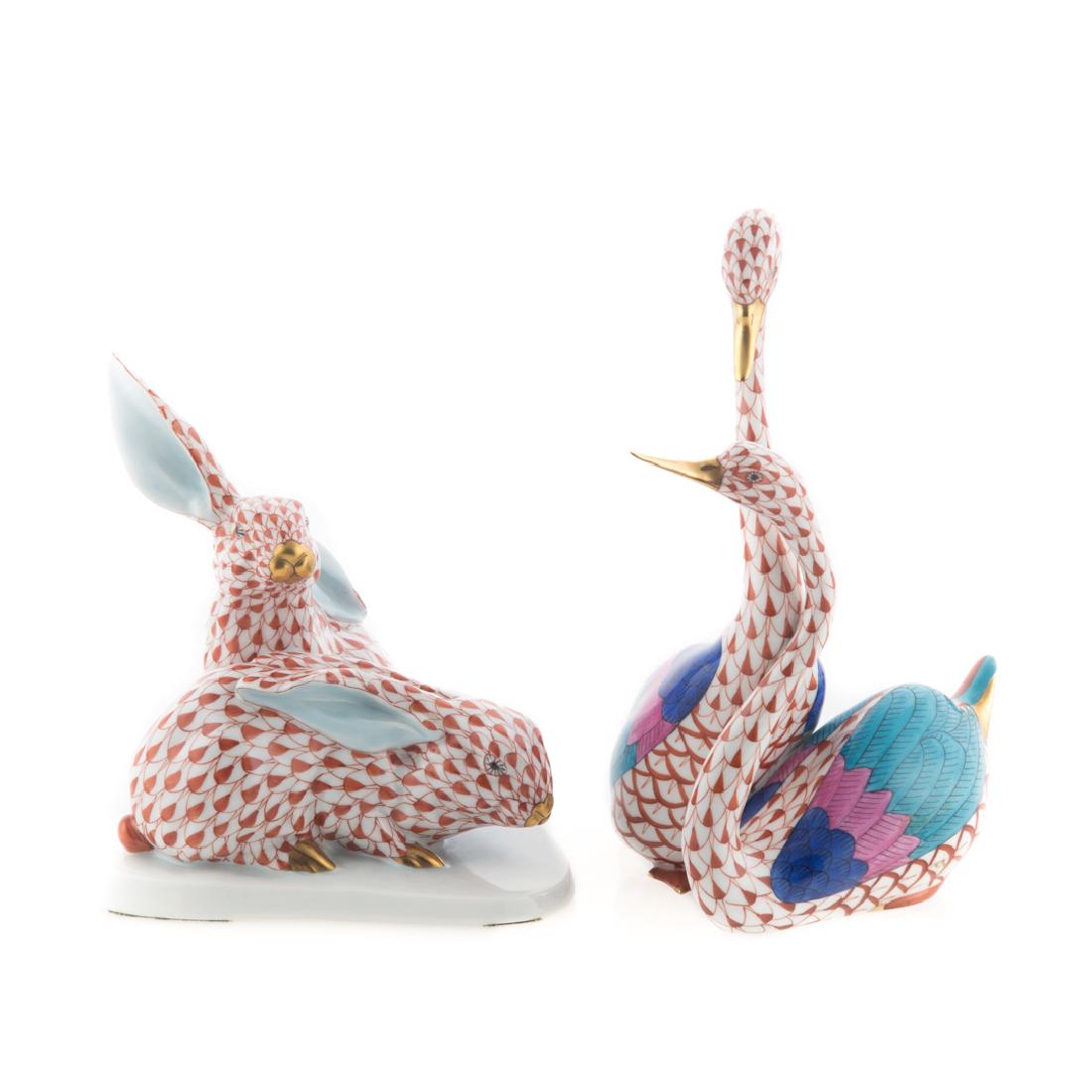 Two Herend porcelain animal groups (1 of 4)