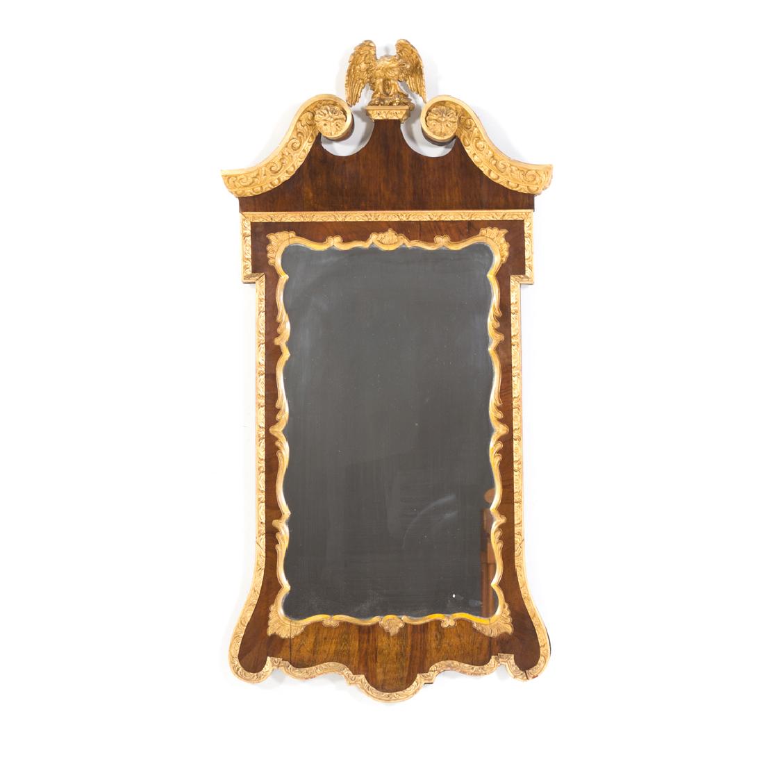 George III style mahogany & parcel gilt mirror (1 of 5)