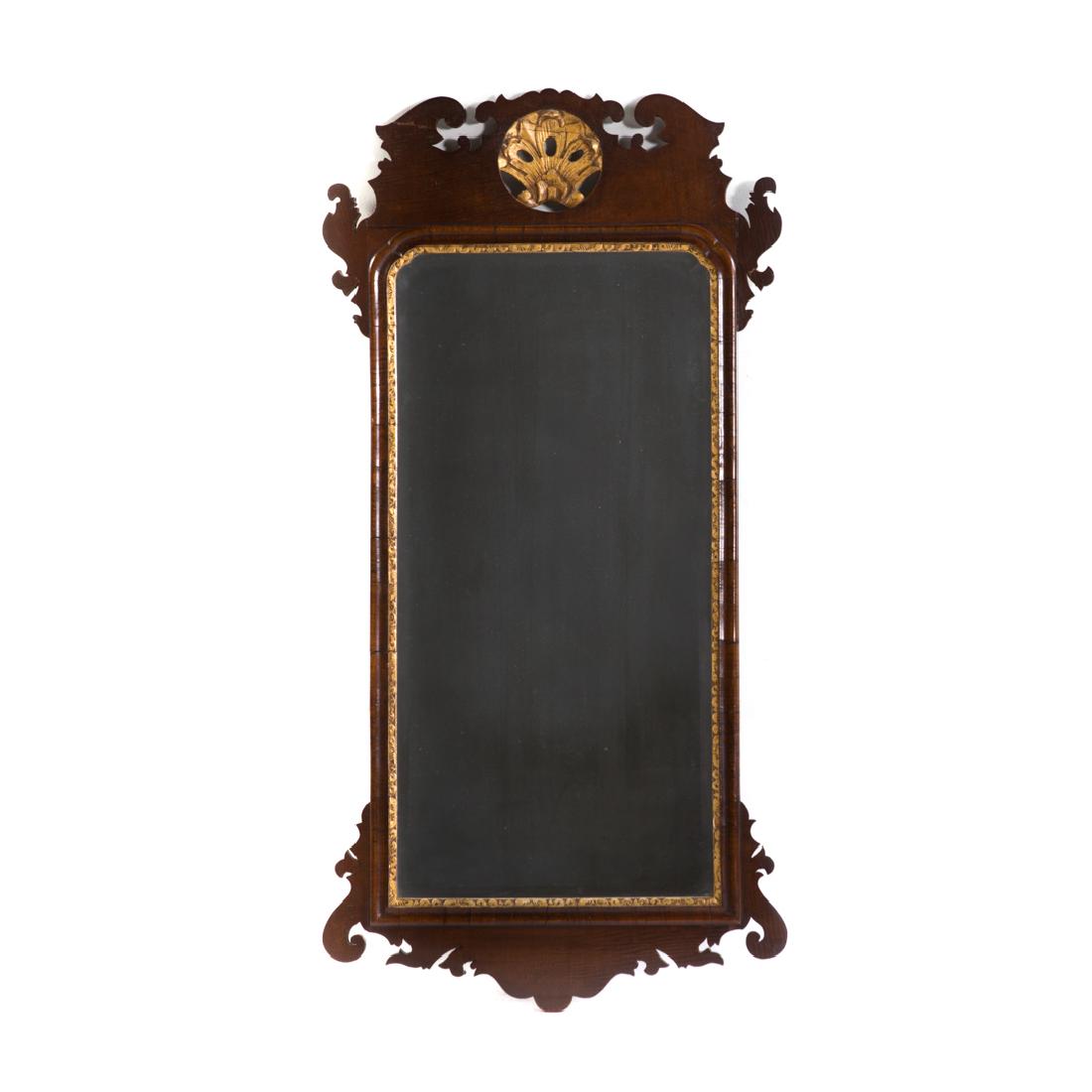 Chippendale mahogany & parcel gilt mirror (1 of 4)
