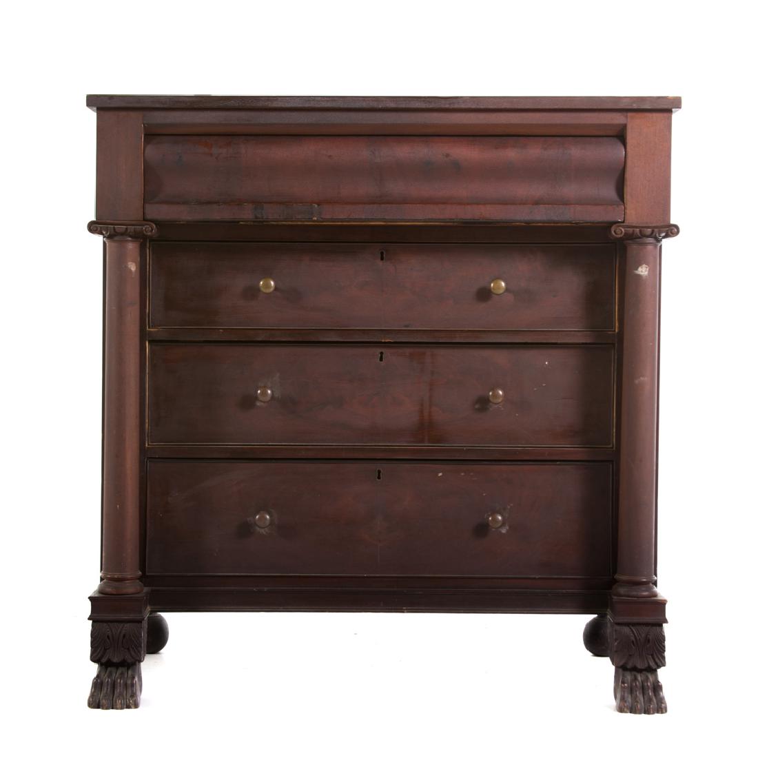 Classical Revival mahogany chest of drawers (1 of 5)
