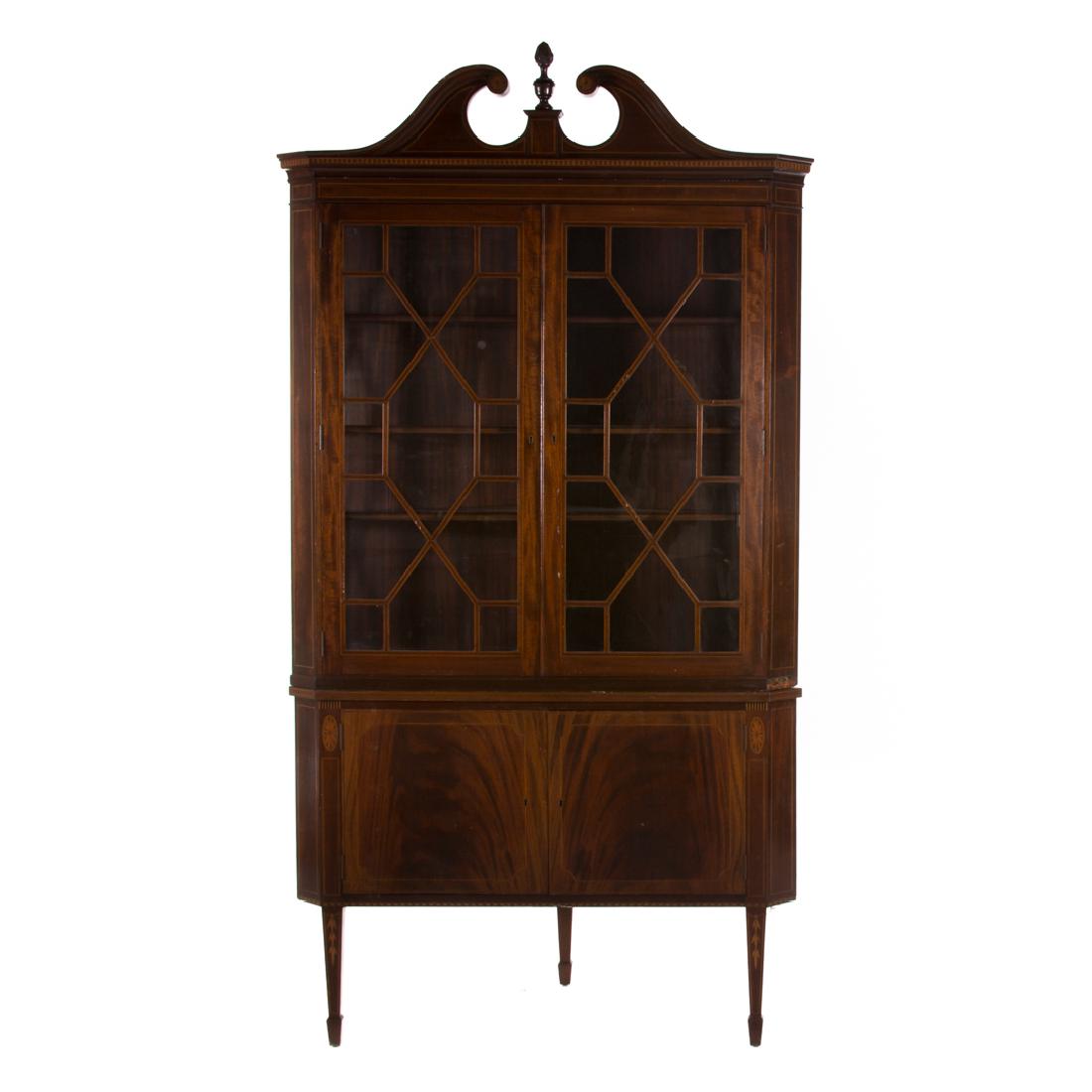 Potthast Federal style mahogany corner cabinet (1 of 7)