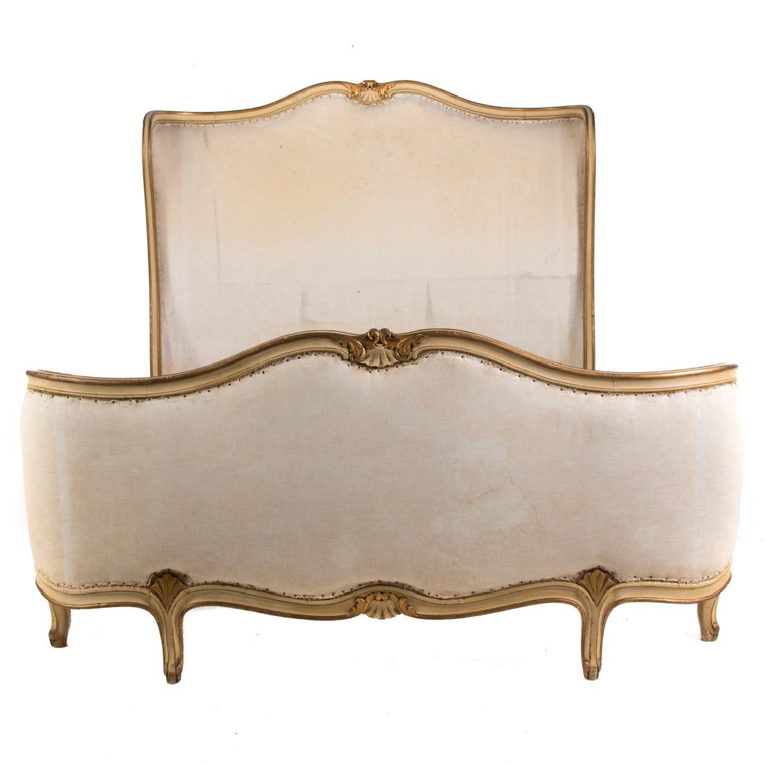 Louis XV style painted & parcel gilt bedstead (1 of 5)