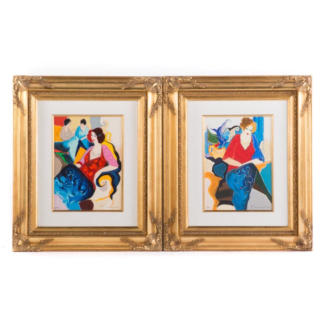 Isaac Tarkay. Seated Ladies, pair of serigraphs (1 of 6)