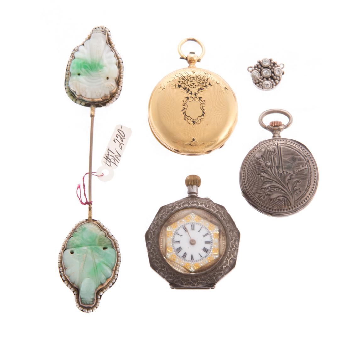 A Trio of Pocket Watches & Carved Jade (1 of 5)