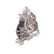 A Black Star Sapphire and Diamond Ring in 14K - 2