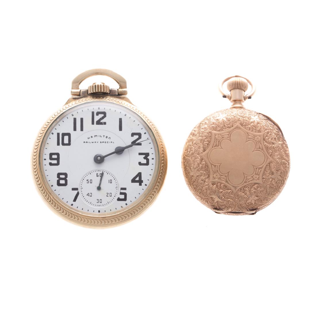 A Pair of Pocket Watches, Waltham and Hamilton (1 of 4)