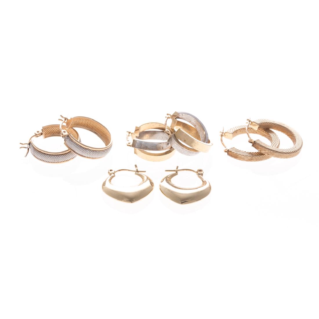 Four Pairs of Gold Hoop Earrings (1 of 5)