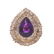 A Lady's 14K Amethyst and Diamond Cocktail Ring