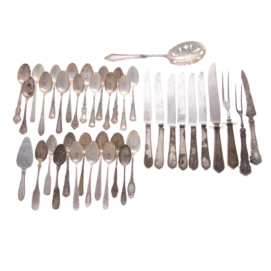 Miscellaneous sterling and coin silver flatware (1 of 4)