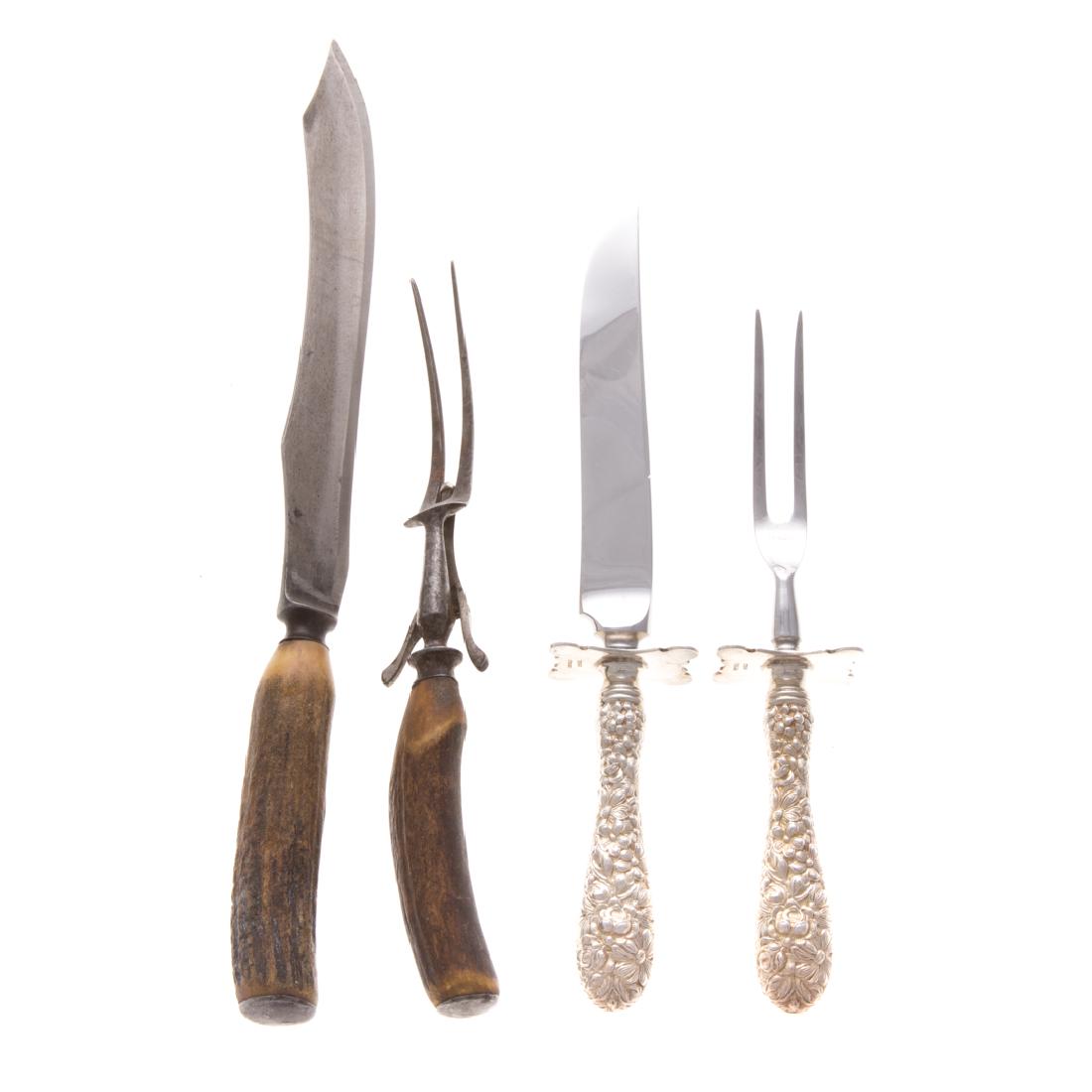 Stieff "Rose" sterling silver 2-pc carving set (1 of 4)