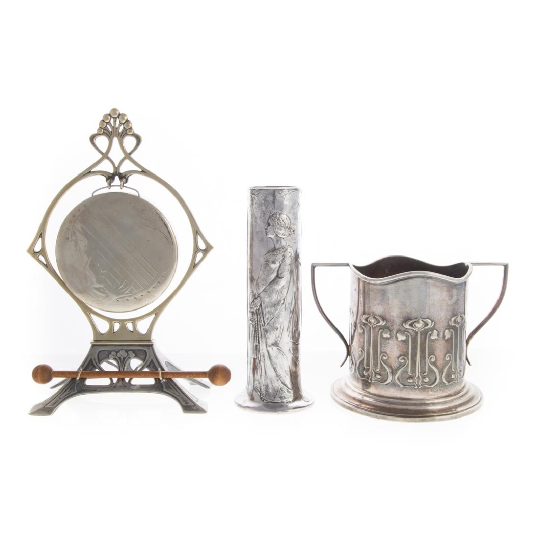 Three Art Nouveau silver-plated articles (1 of 5)