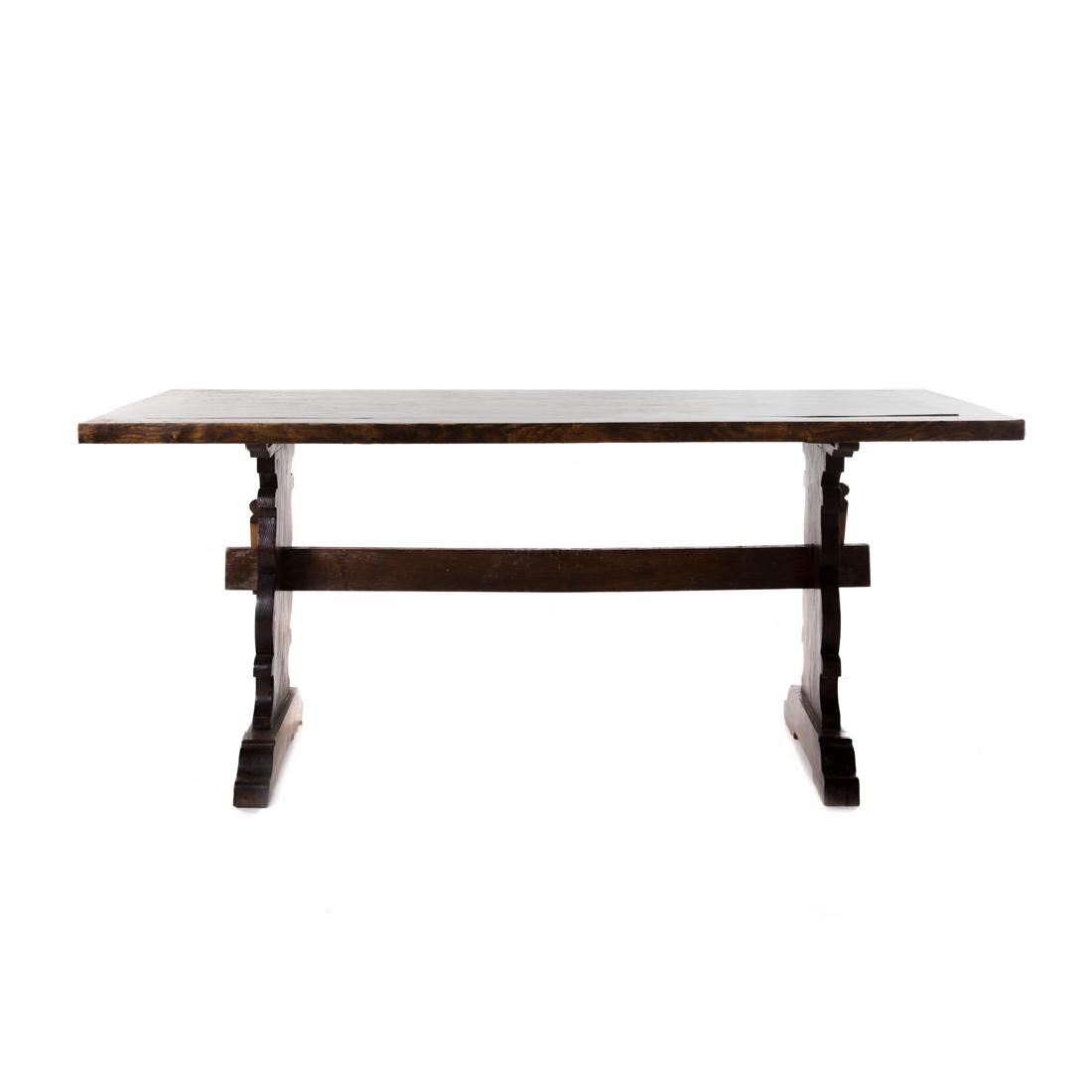 Continental Baroque style oak trestle table (1 of 6)