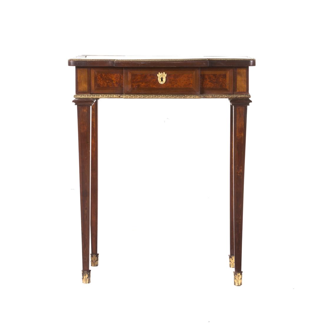 Louis XVI style burlwood side table (1 of 6)