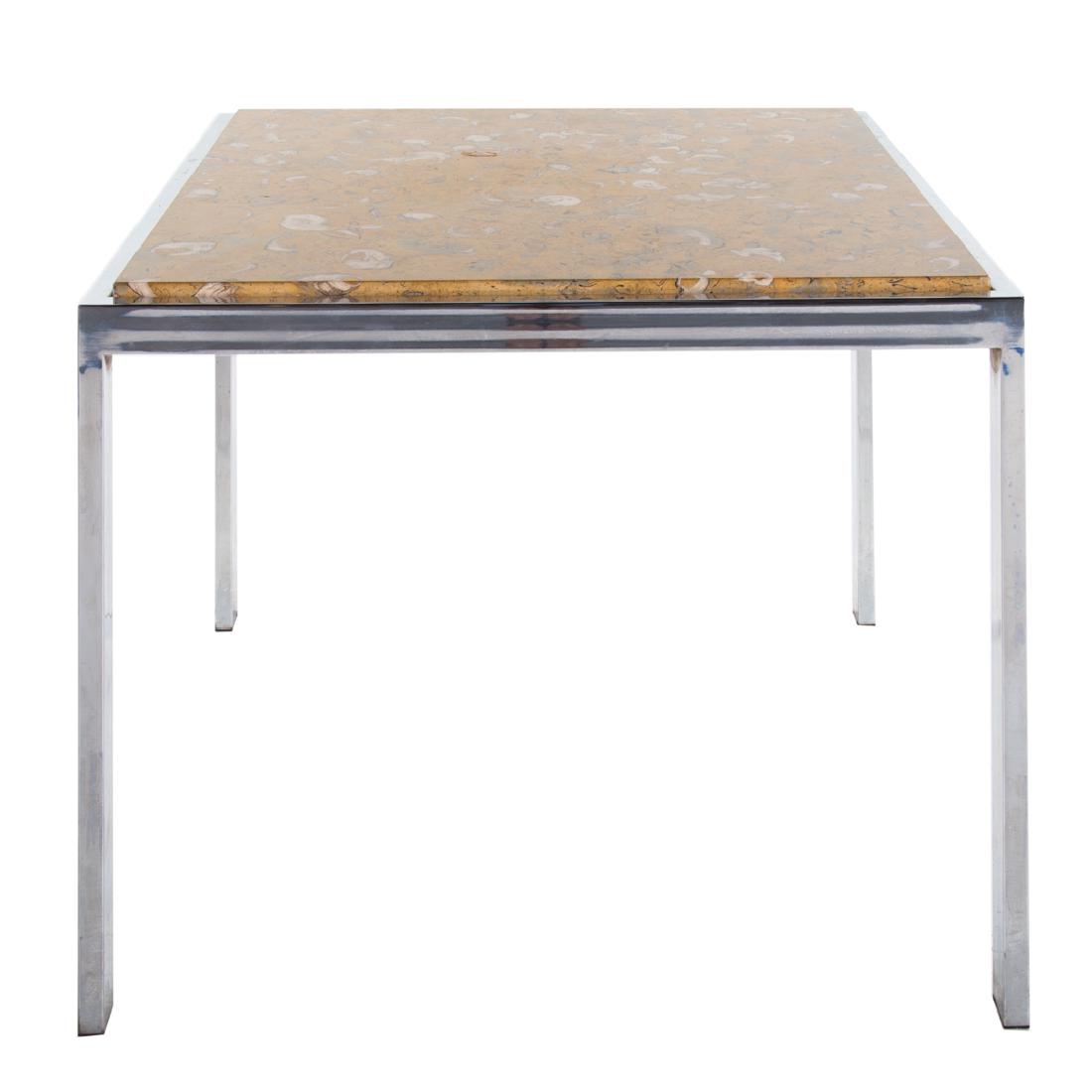 Contemporary Portuguese chrome and marble table (1 of 5)