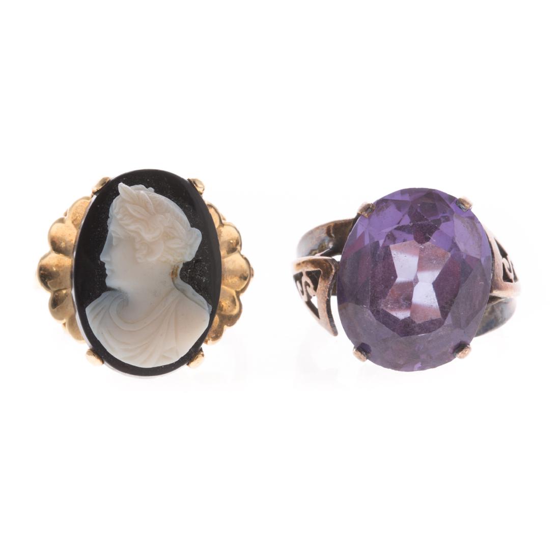 A Pair of Vintage Gemstone rings in Gold (1 of 5)